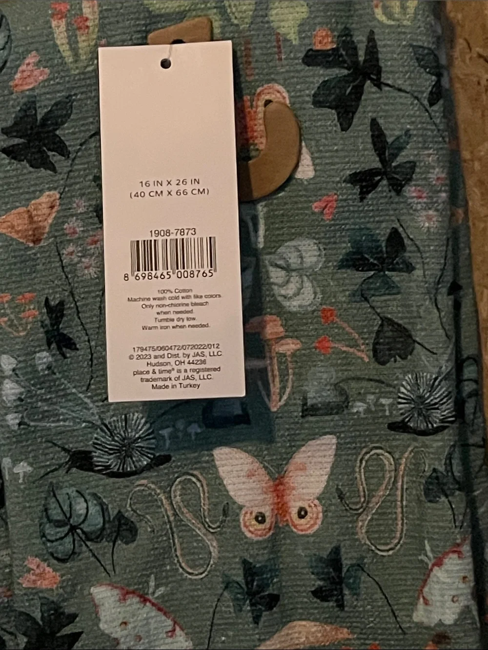 Place & Time Green Nature-Print Kitchen Towels (Set of 2)